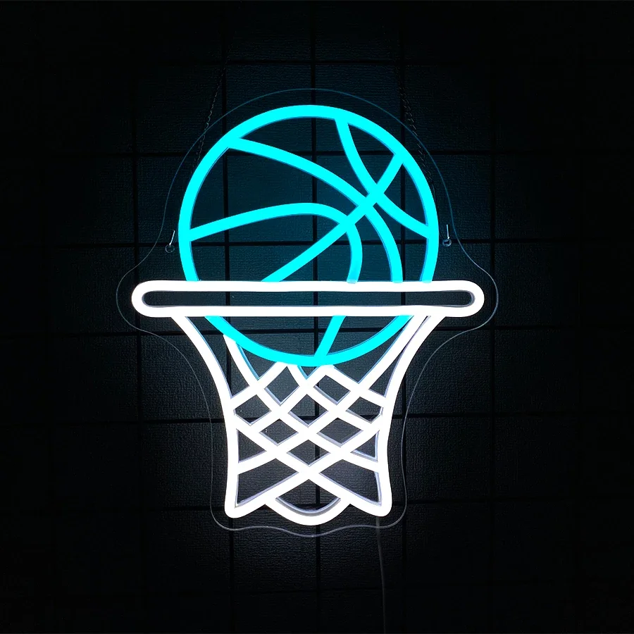 Basketball Neon Sign for Wall Decor,Ball LED Light Aesthetic Sports Room Sign for Bedroom Game Room Decor Basketball Fans Gift