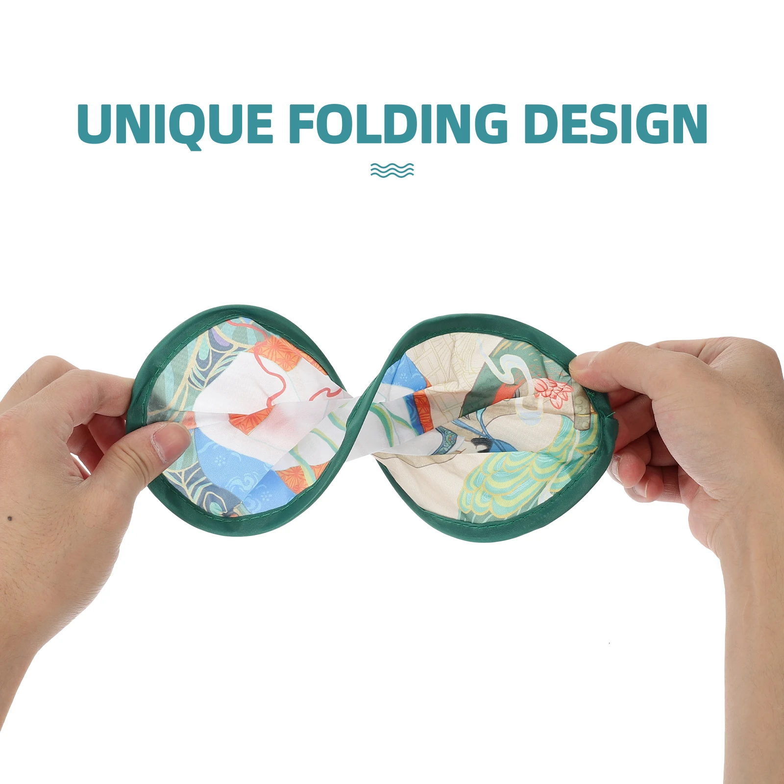 

3Pcs Foldable Hand Fans Attractive Elegant Chinese Fan for Summer Cooling Dance Performances Round Foldable Fan