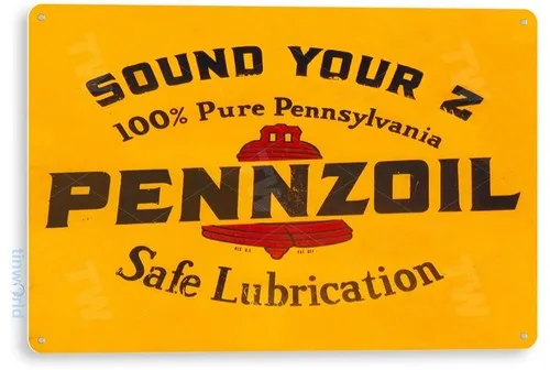 TIN SIGN Pennzoil Safe Lubrication Oil Gas Lube Service Auto Shop Garage A561 --Tin Sign