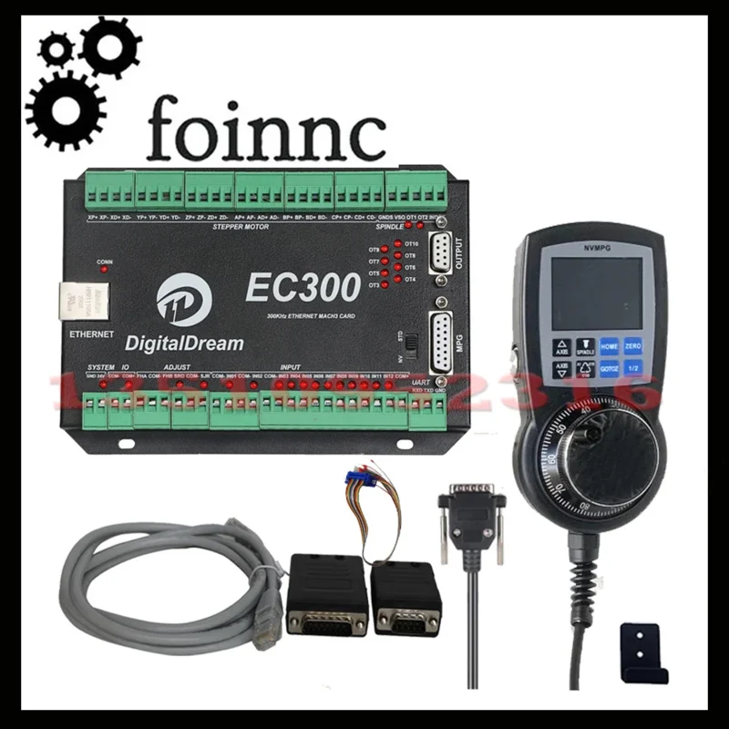 Newest Ec300 Mach3 Ethernet 3/4/5/6 Axis Cnc Controller With Digital Display Handwheel 75w24v For Diy Milling Machine Router