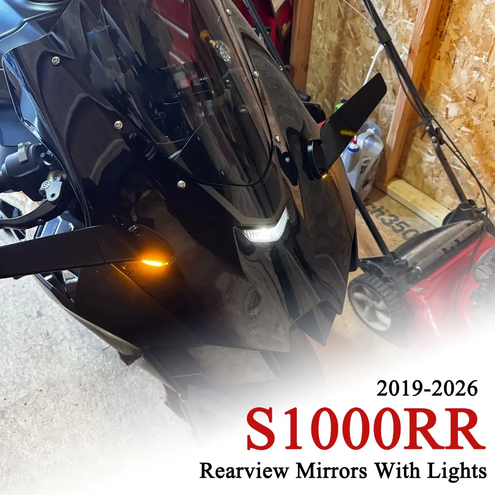 

Fit For BMW S1000RR Motorcycle Rearview Rear View Side Mirrors With LED Turn Signal Light S1000 RR S 1000 RR 2019-2026 2023 2024