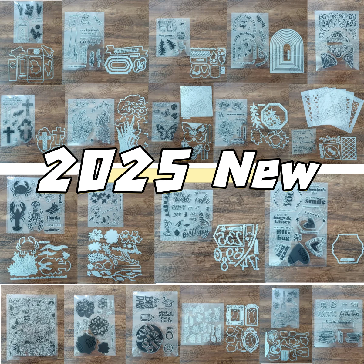 

2025 New Birthday Tree Mushroom Butterfly Metal Cutting Dies Clear Stamps Stencil for DIY Making Card Scrapbook Craft Decoration