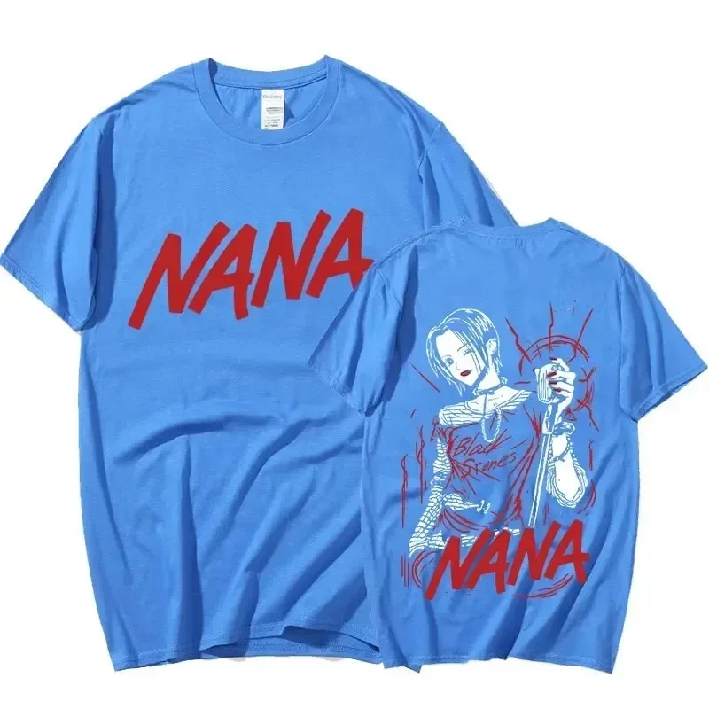 أنيمي نانا أوساكي طباعة تي شيرت الرجال المرأة قصيرة الأكمام القطن تي شيرت غير رسمي كبير الحجم Harajuku ملابس الشارع الشهير للمراهقين