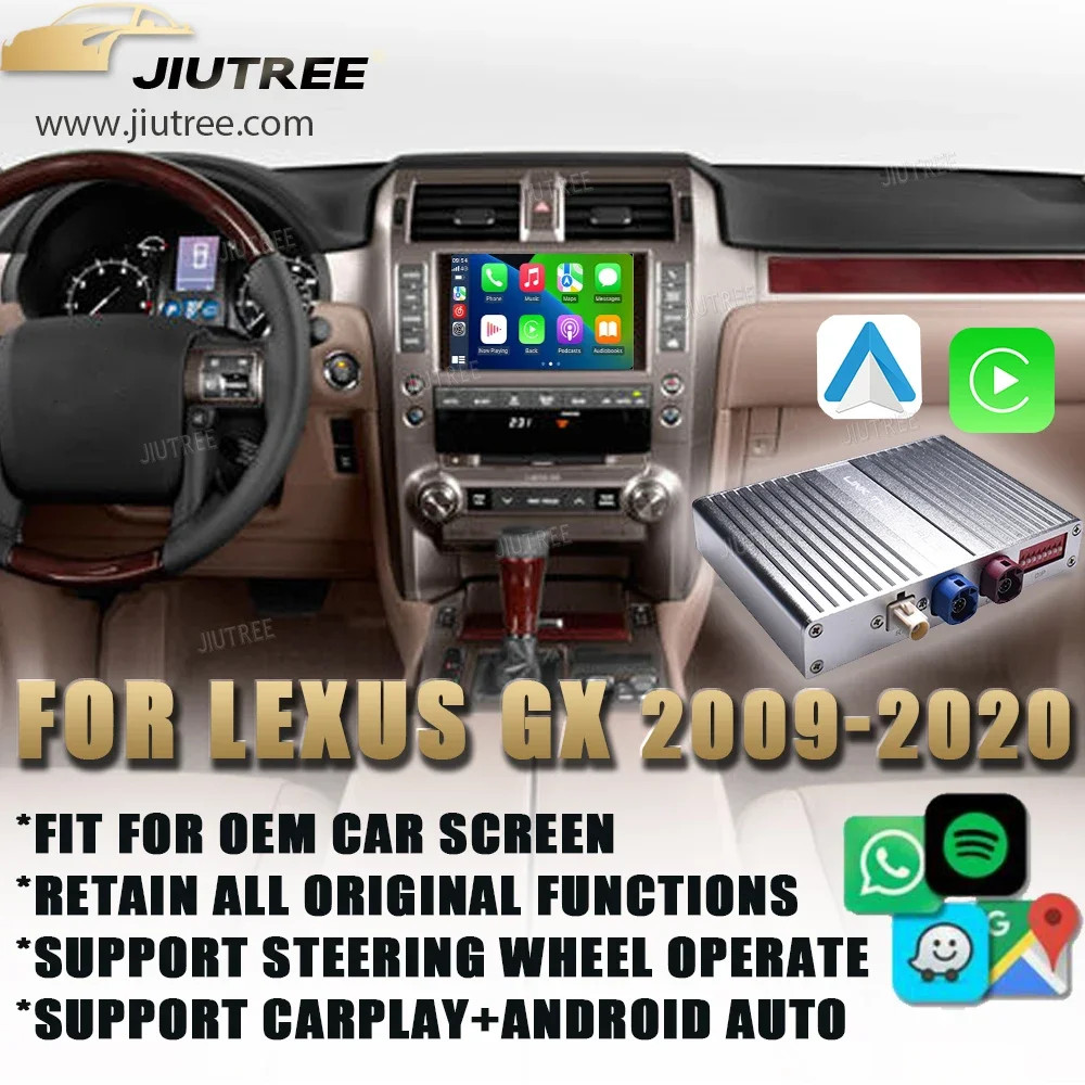 Linux System box For Lexus GX GX400 GX460 2009-2020 Wireless Apple CarPlay Android Auto Stereo Oem screen Retrofit Kit Interface