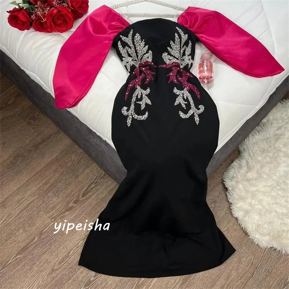 Women Customized Off-the-shoulder Mermaid Party Applique Skirts Charmeuse Evening dress فساتين سهره فاخره 2023