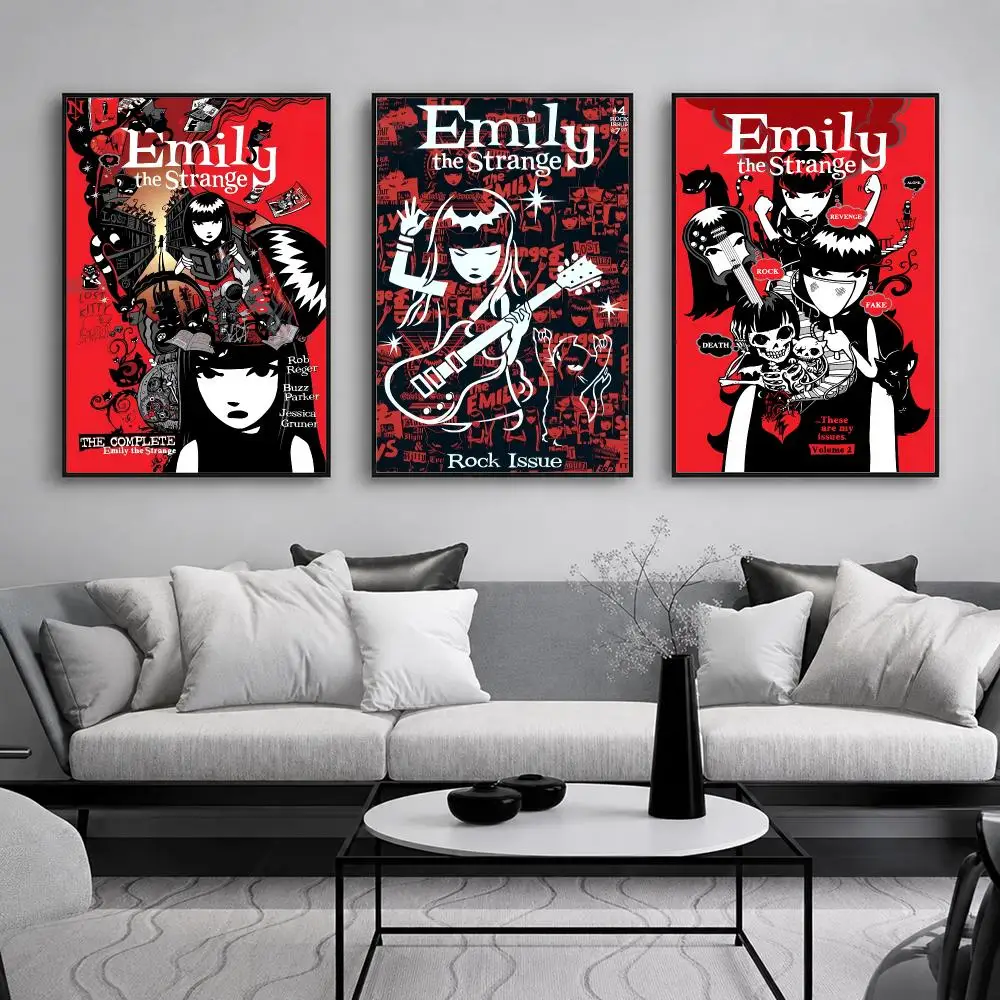 Gothic Comic Character E-Emily the S-Strange Poster Wall Art Print Sticker for Bedroom Living Room Dorm Office Modern Home Decor