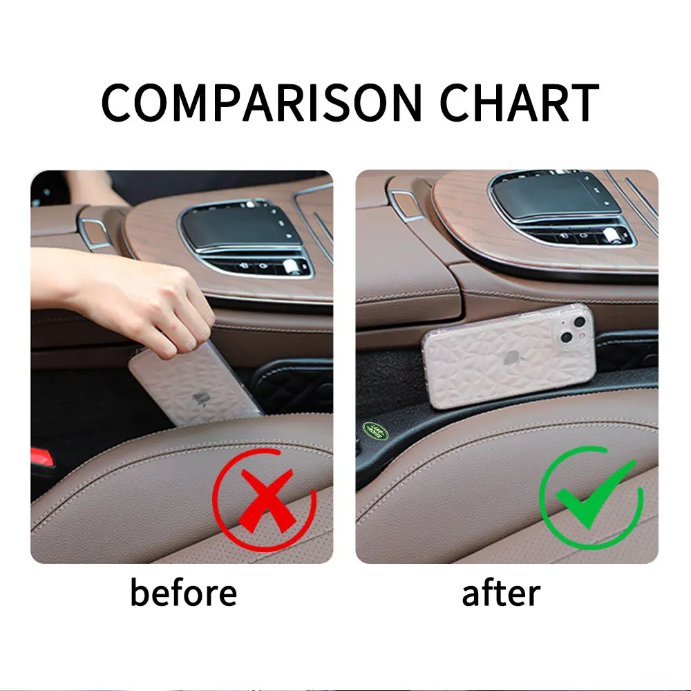 2pcsCar Seat Gap Filler Side Seam Plug Strip PU Leak-proof Filling Strip For Land Rover SVR Evoque Defender Discovery Freelander