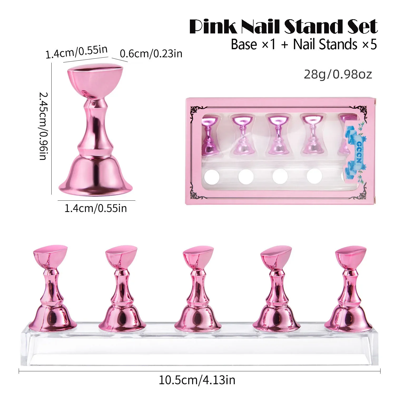 Magnetischer Nagelständer aus Acryl, Nagel-Übungstrainingsset mit 1 m doppelseitigem Klebeband, für Heim-DIY-Salonbedarf