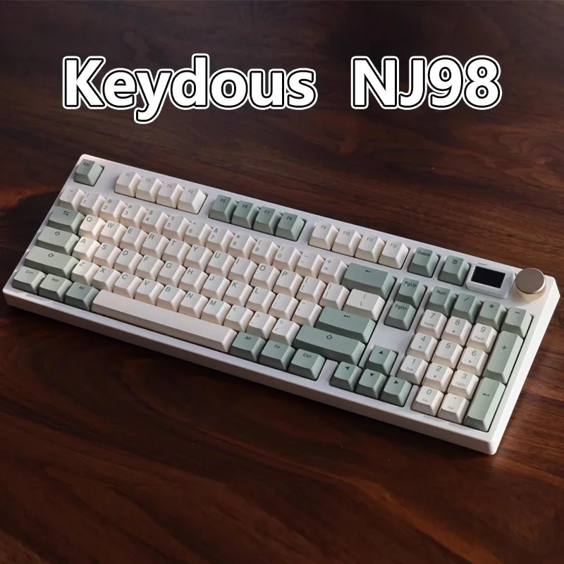 Keydous Nj98 Mechanical Keyboard Bluetooth Wireless 2.4g Rgb Backlight Three Mode Hot Swap 98 Keys Pc Gamer Office Accessories