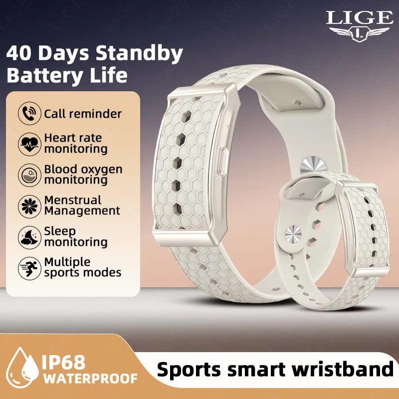 

LIGE No Screen Men Smart Watch Sports Fitness Tracker Heart Rate HRV Monitor Women Smart Bracelet Call Reminder For Android iOS