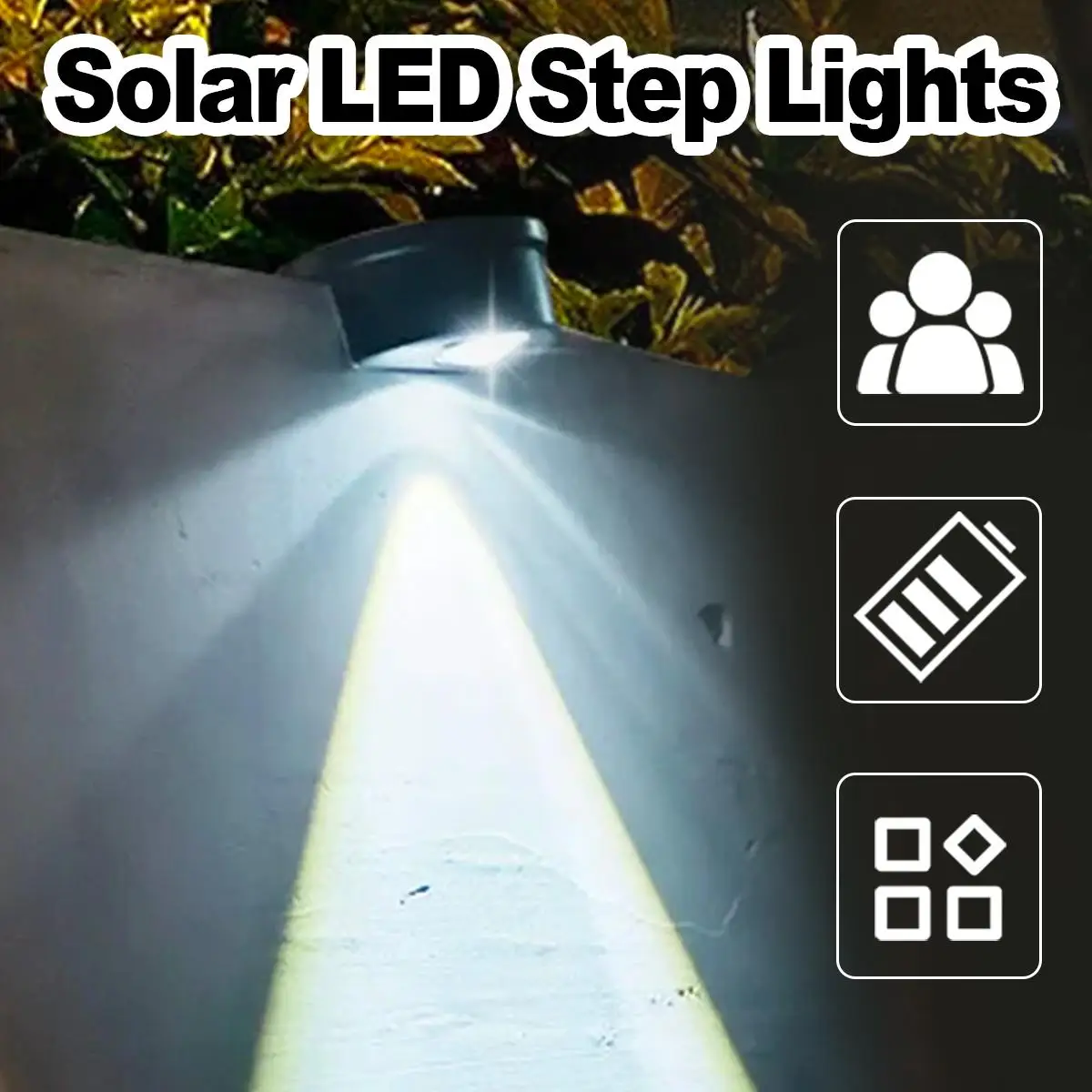 

Solar Swimming Pool Side Led Light Outdoor Lights Underground Deck Landscape Pathway Lighting Garden Waterproof Stair Step Panel