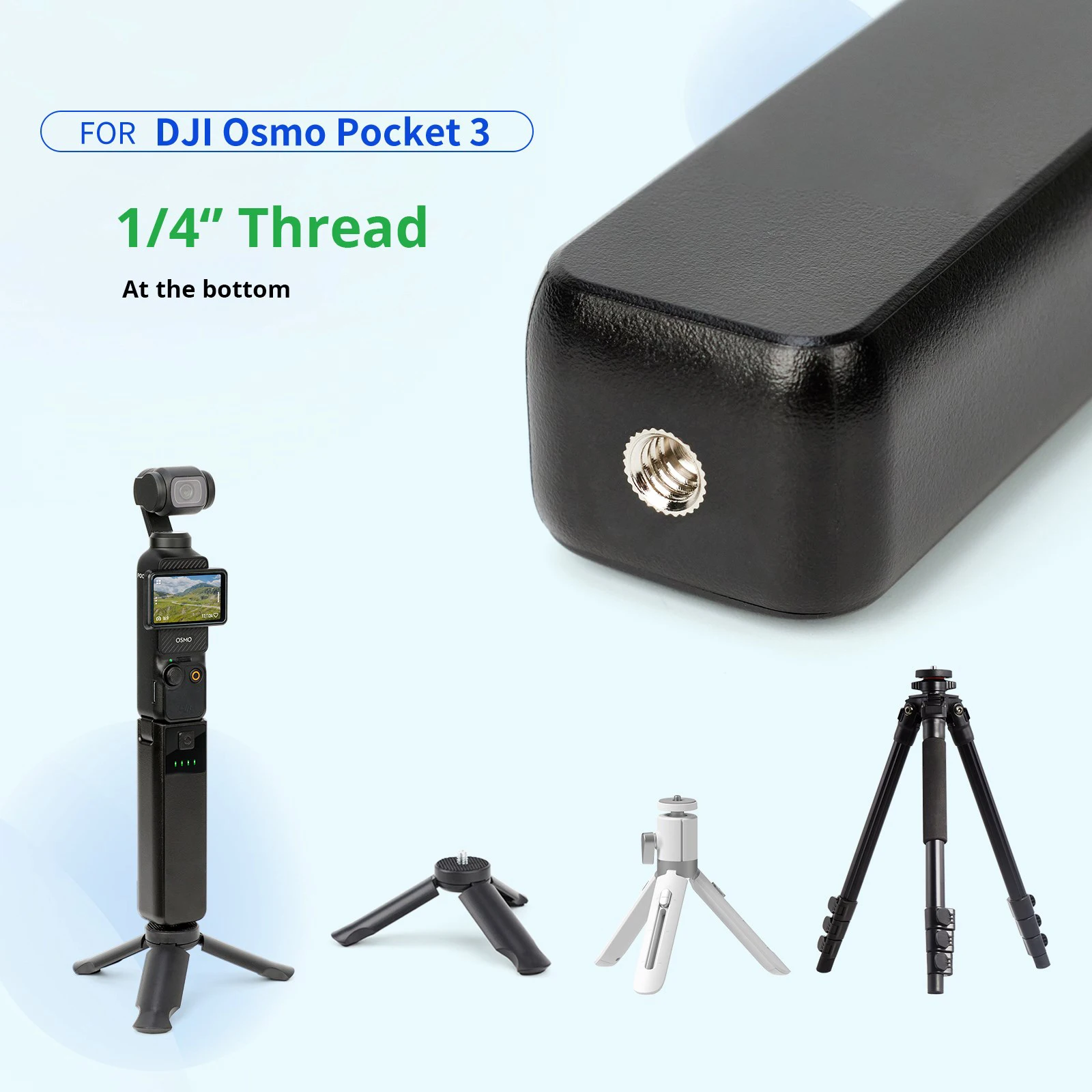مقبض بطارية عالي السعة لـ Osmo Pocket 3 بطارية إضافية مدمجة 4000 مللي أمبير في الساعة DJI Osmo Pocket 3 ملحقات بديلة أصلية