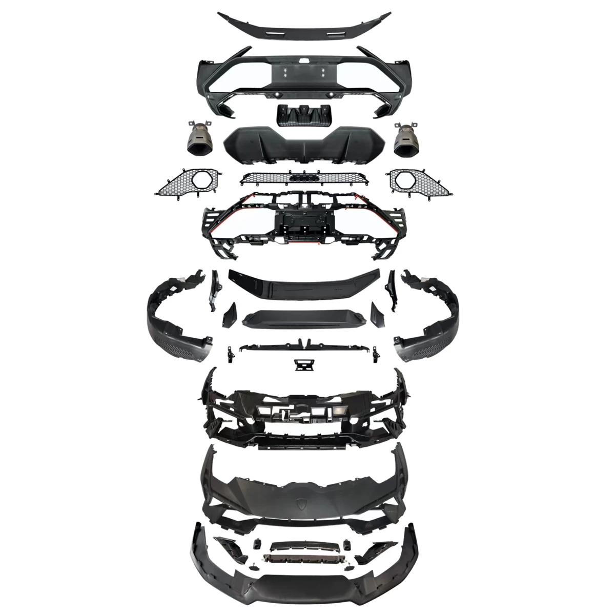 

Best Performance and Price Bumpers BodyKit for Huracan 2014-2023 LP580 LP610 EVO Upgrade to Tecnica Model.