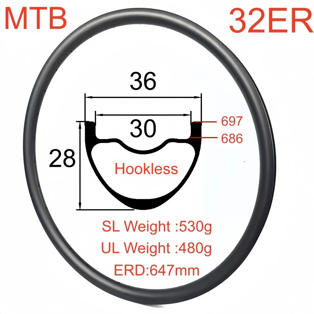 32Inch Mtb Carbon R…