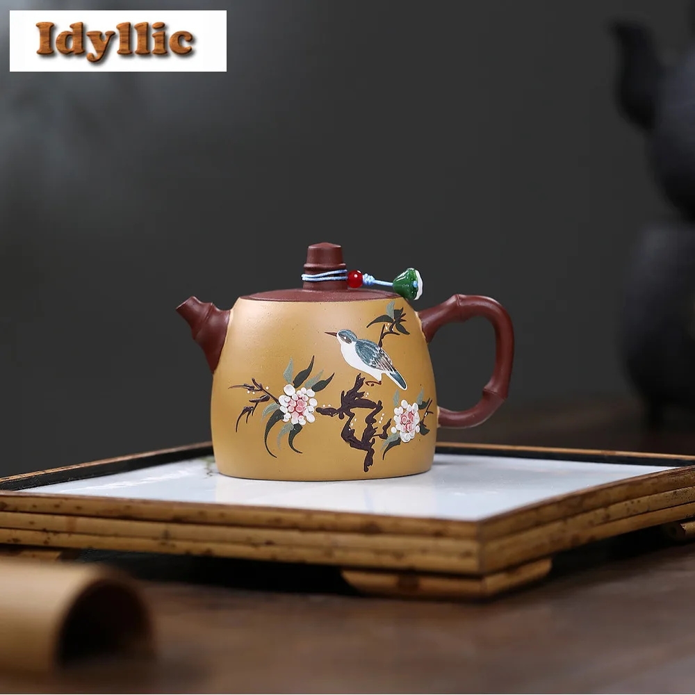 

Классические чайники Yixing с фиолетовой глиной, 180 мл, горшок Han Duo ручной работы, сырая руда, чайник с грязью Dahongpao, чайный сервиз Zisha, чайные услуги