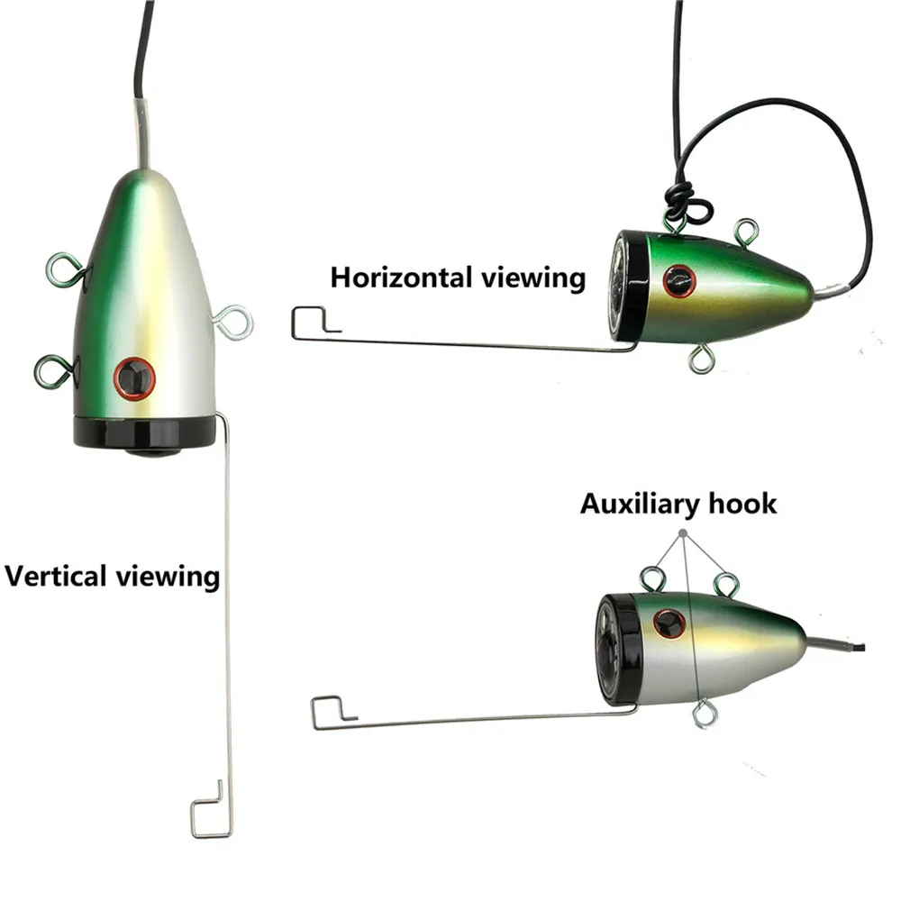 Monitor DVR de 7 pulgadas para pesca subacuática, cámara con pantalla de temperatura de profundidad, lámpara infrarroja de 12 piezas para pesca en hielo/MAR/Río, 15/30/50M