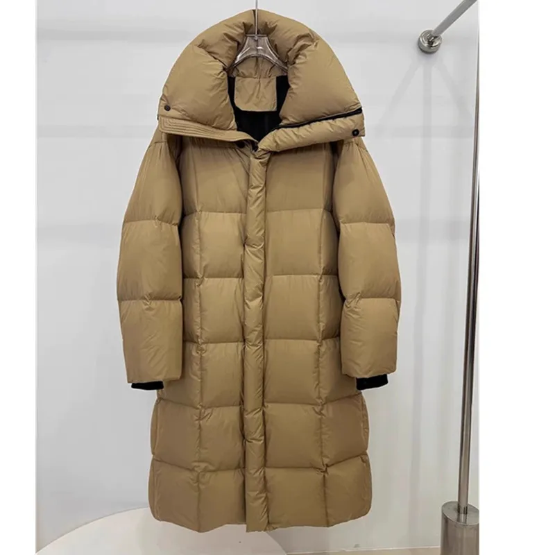 Piumino d'oca bianco Super addensato da donna versione coreana 2024 nuovo piumino lungo lettera invernale cappotto Parka caldo femminile