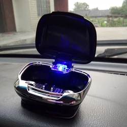 Cenicero portátil para coche y camión, encendedor de cigarrillos con luz LED azul, sin humo, 1 piezas