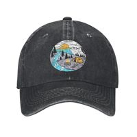 Washed Baseball Cap Camping River Ocean Sunset Nature Trees Wildlife Hats For Female Male Hiking Fishing Sun Baseball Caps