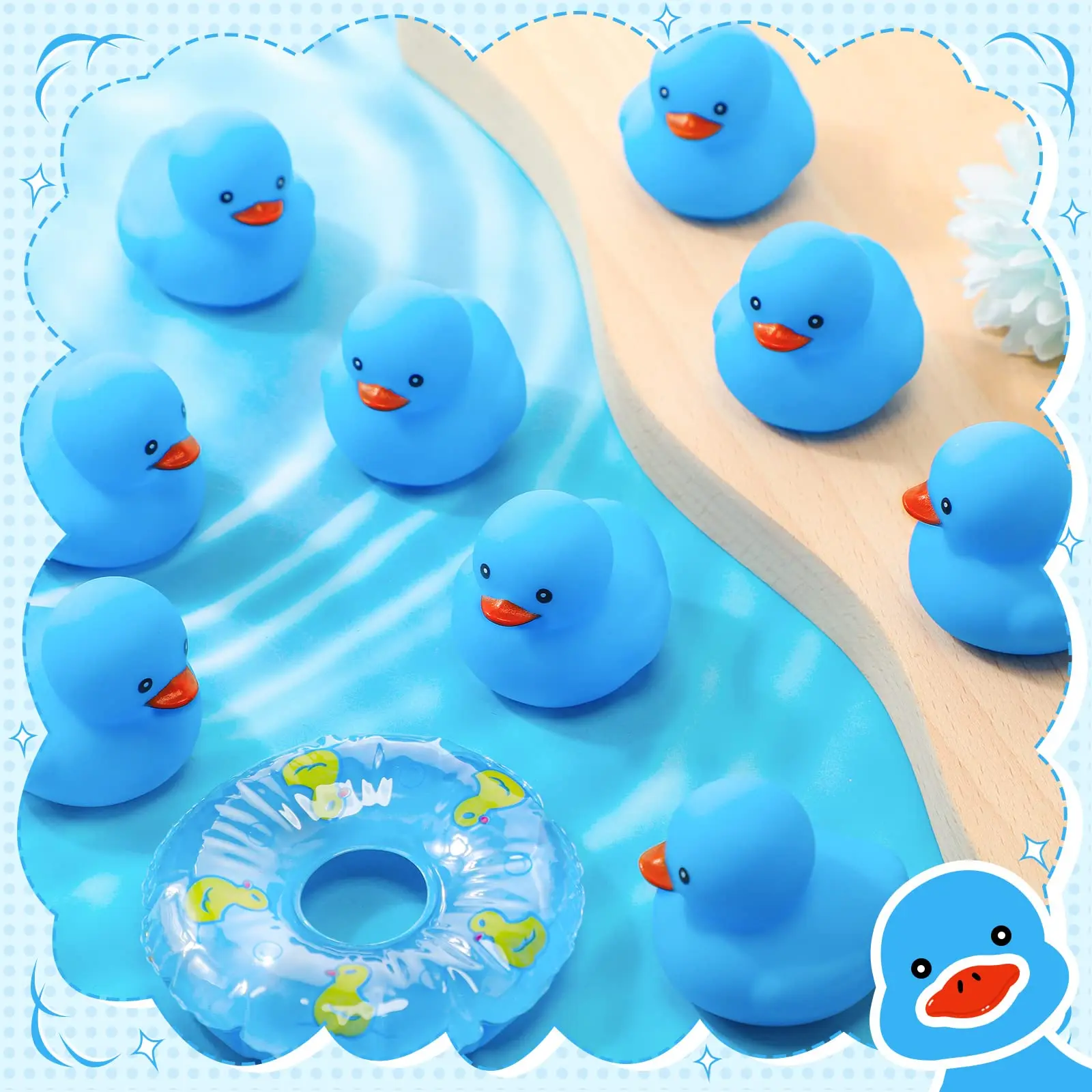 36/48/60 Pcs Mini Rubber Ducks for Kids Children Party Favors Bulk Bath Ducks Summer Pool Floating Toys Duck Birthday Gifts