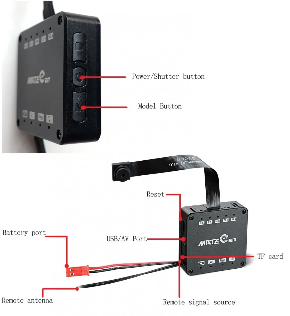 Matecam Black Aluminum Alloy Housing Suitable For X1/X7/X8/X9 Camera Modules