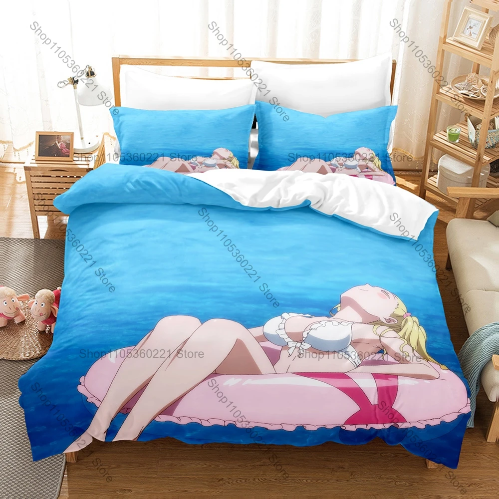 Cool 3D Printed Tomo-chan Is a Girl Tomo & Junichiro Character Bedding 3Pcs 1 Quilt Cover & 2 Pillowcases Anime Fans Home Decor