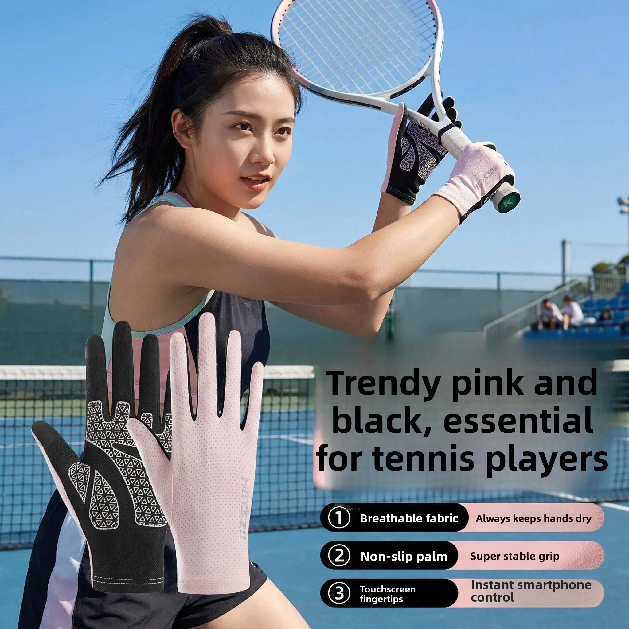 

Badminton Gloves Tennis Fitness Half Finger Pull up Bar Sunscreen Exercise Anti-Slip Wear Resistant Hand Protection