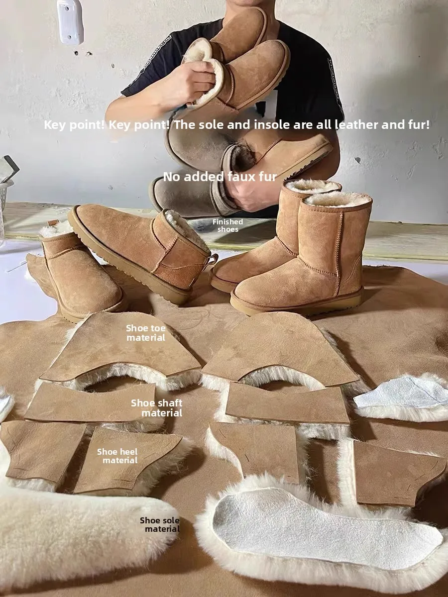 

Thi Boted Fce Lined ort Snow Boots Женские зимние кожаные ботинки Faion с мехом Inteated Cotton oes для мужчин и женщин