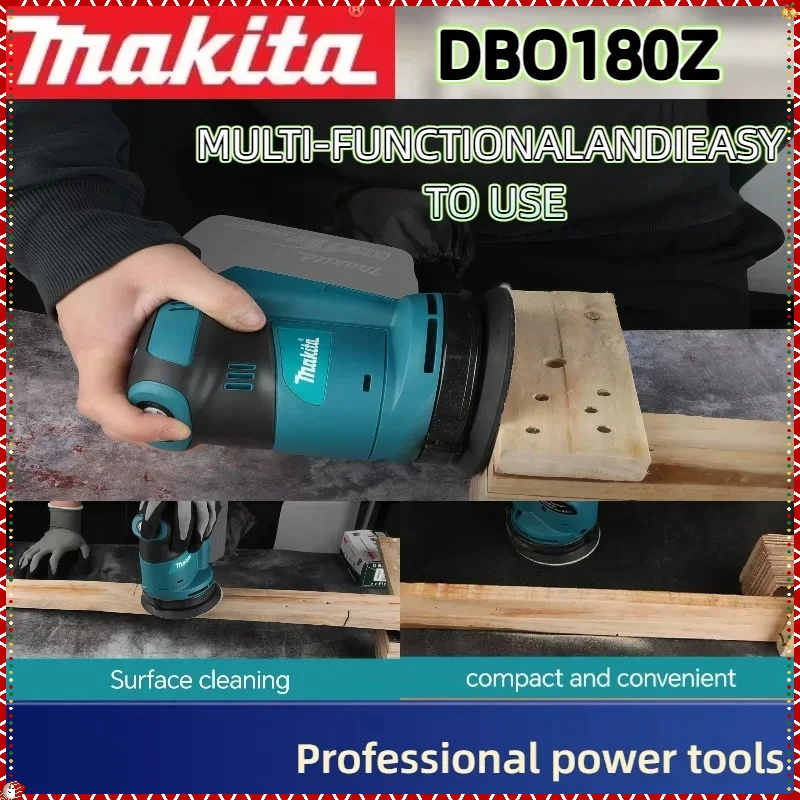 เครื่องขัดกระดาษทรายแบบวงโคจรไร้สาย Makita DBO180Z แบบไร้แปรงถ่าน สำหรับงานไม้ ขัดโป๊ว ขัดเงา (เฉพาะตัวเครื่อง)