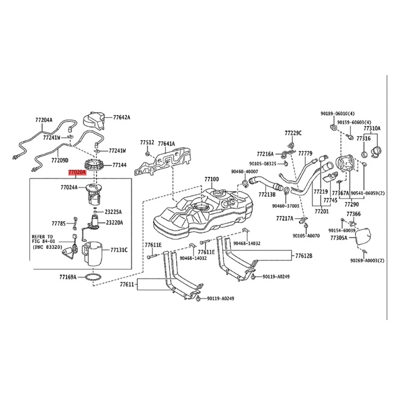 Car Electric Fuel Pump Module 155GE 77020-04060 For Toyota Tacoma Sequoia  2005-2016 77020-0C100 77020-0C082