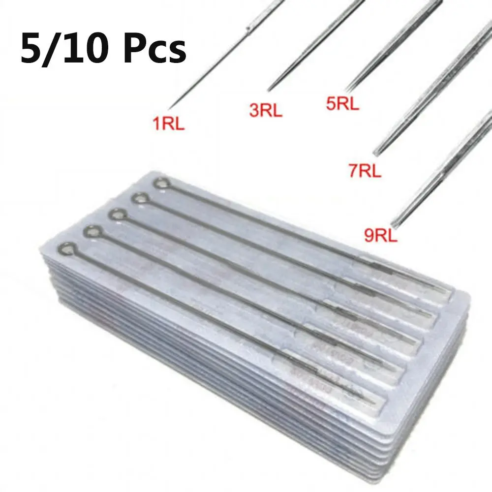 

5/10 Pcs Tattoo Supplies Beauty Needle Standard Length Sterile Needles 1/3/5/7/9/11 RL Tattoo Needles Stainless Steel