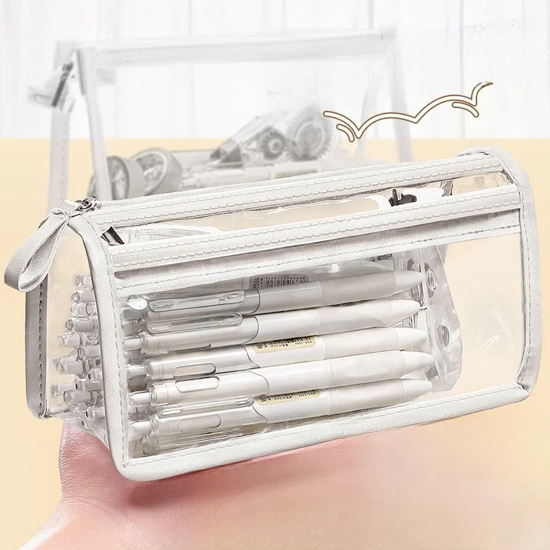 large-capacity-transparent-double-layer-pencil-case-simple-japanese-style-stationery-for-primary-school-girls-elementary-stud