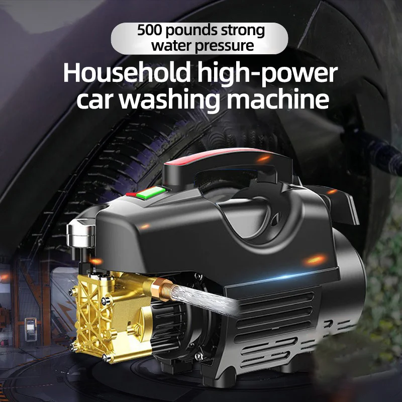 Car Washer High Pressure 220V Household Car Washing Machine High Power Car Brush Super Power Booster Pump Cleaning Machine 800W