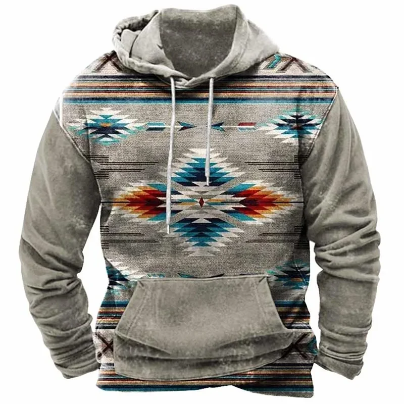 

2026 Autumn Vintage Ethnic Style Hoodies Indian Print Men Women Oversized Y2k Hoodie Pullovers Hooded Sweatshirts Clothing