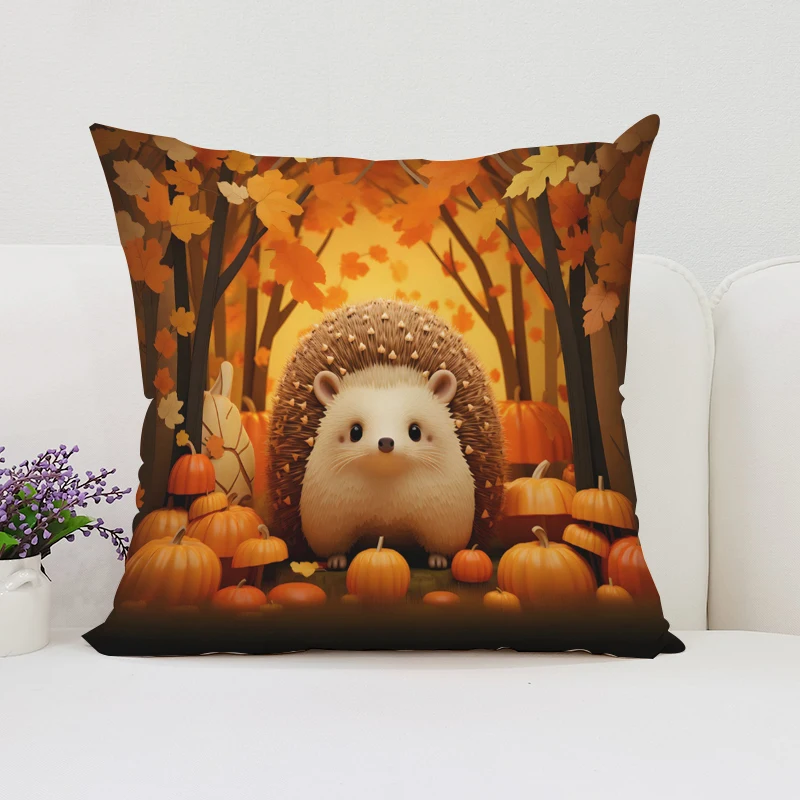 Cushion Covers for Decorative Cushions Cute Hedgehogs Cover for Pillow Cases 45x45 Bed Pillowcases Home Decor Pillowcase 40x40