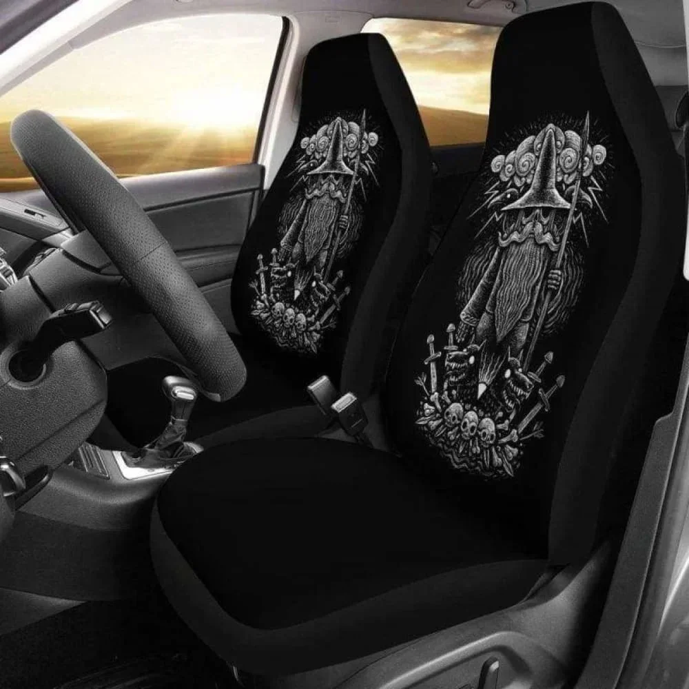 Viking Odin God Of War Fenrir Car Seat Covers,Pack of 2 Universal Front Seat Protective Cover