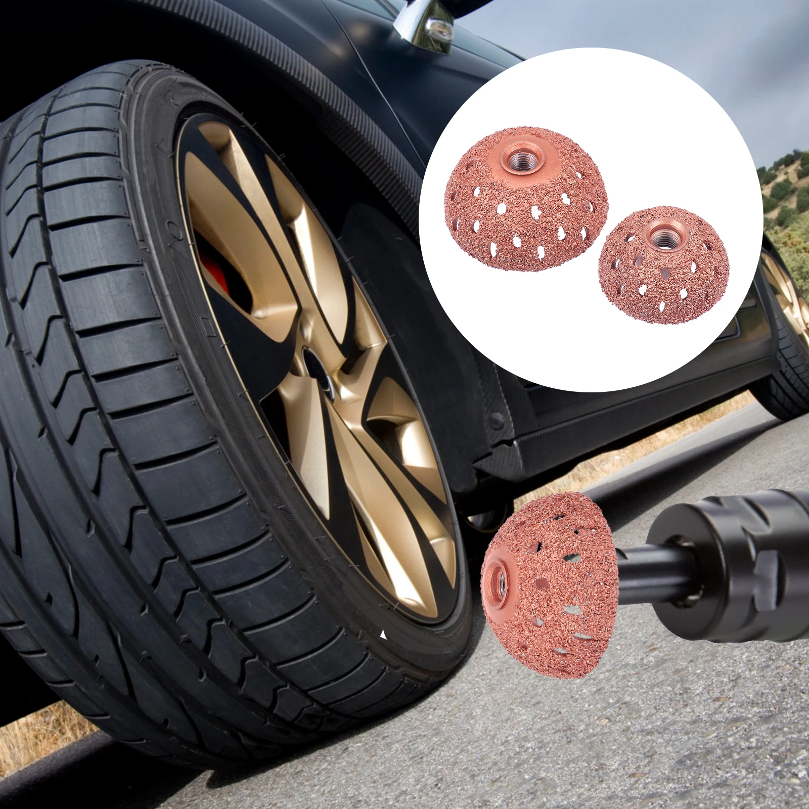 

Tire Buffing Wheel Set Polishing Wheels High Strength Durable Anti Rust Coarse Grit Bowl Repair for Tire Car Alloy