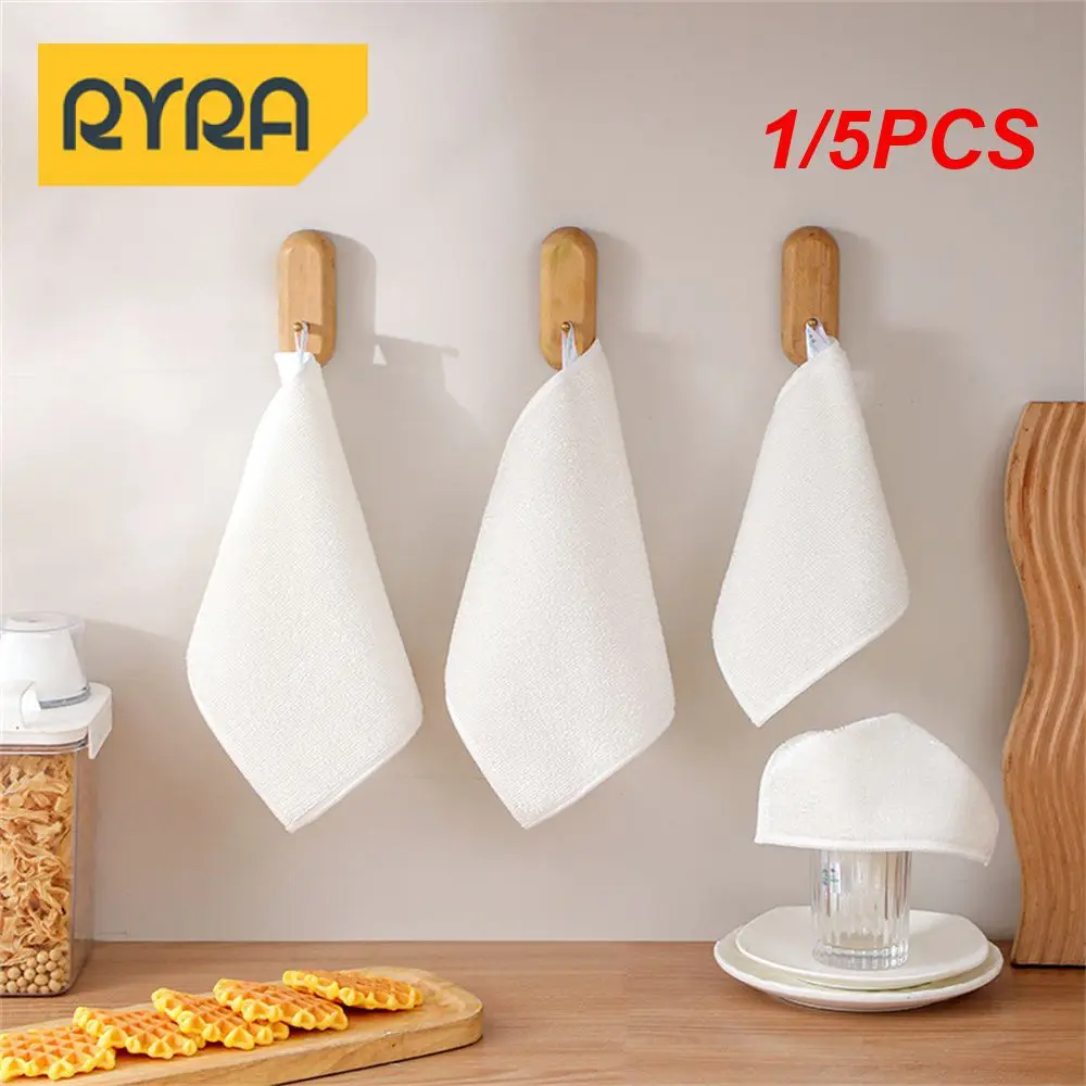 1/5PCS Absorbent Rag Dishwashing Towels Do Not Stick To Oil Thickened Table Cleaning Cloth