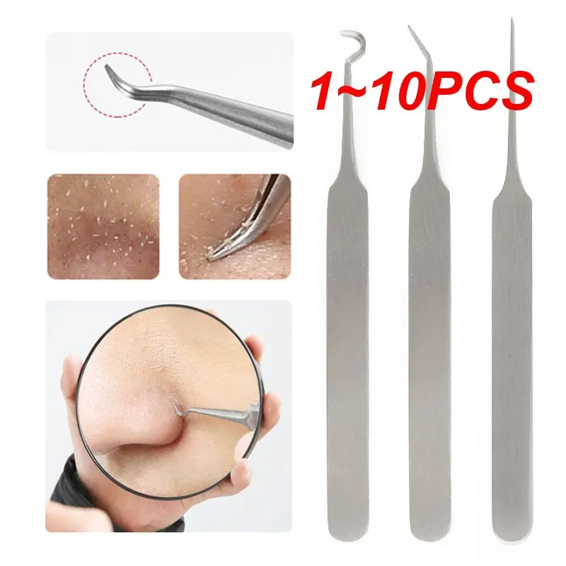 1~10PCS Acne Needle Pliers Blackhead Defects Comedone  Acne Blemish Extractor Needle Tweezer Pimple Remover Tool 3 Designs Face