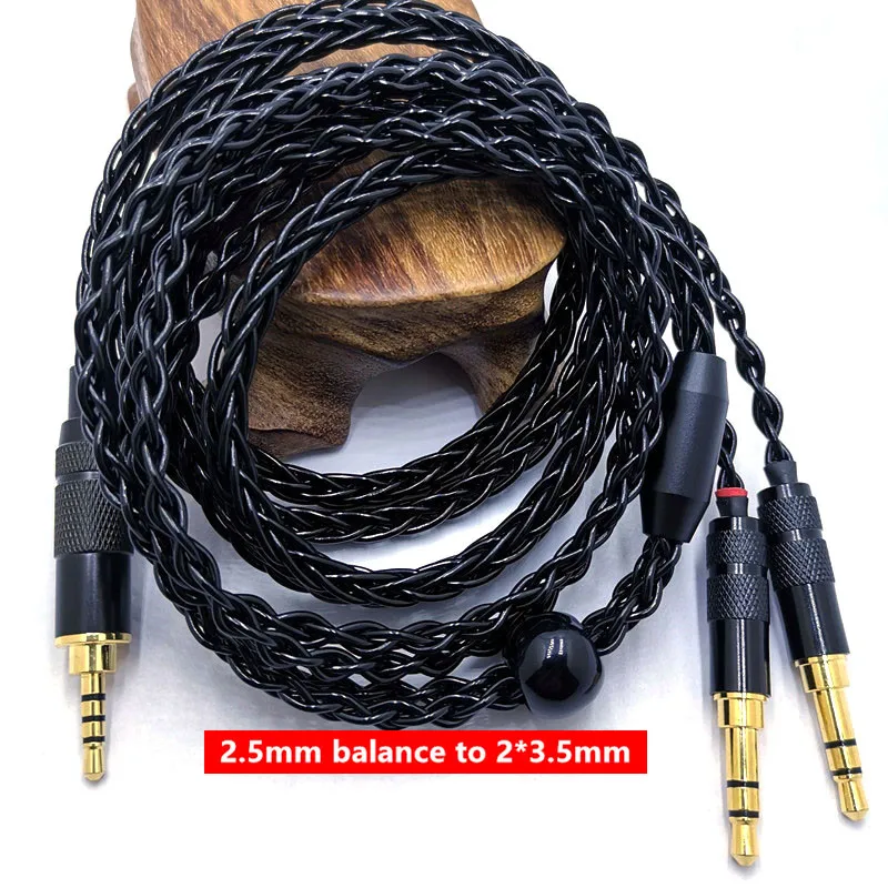 8 Core HE400SE Cable 3.5/2.5/4.4mm Plug to 2* 3.5mm plug for