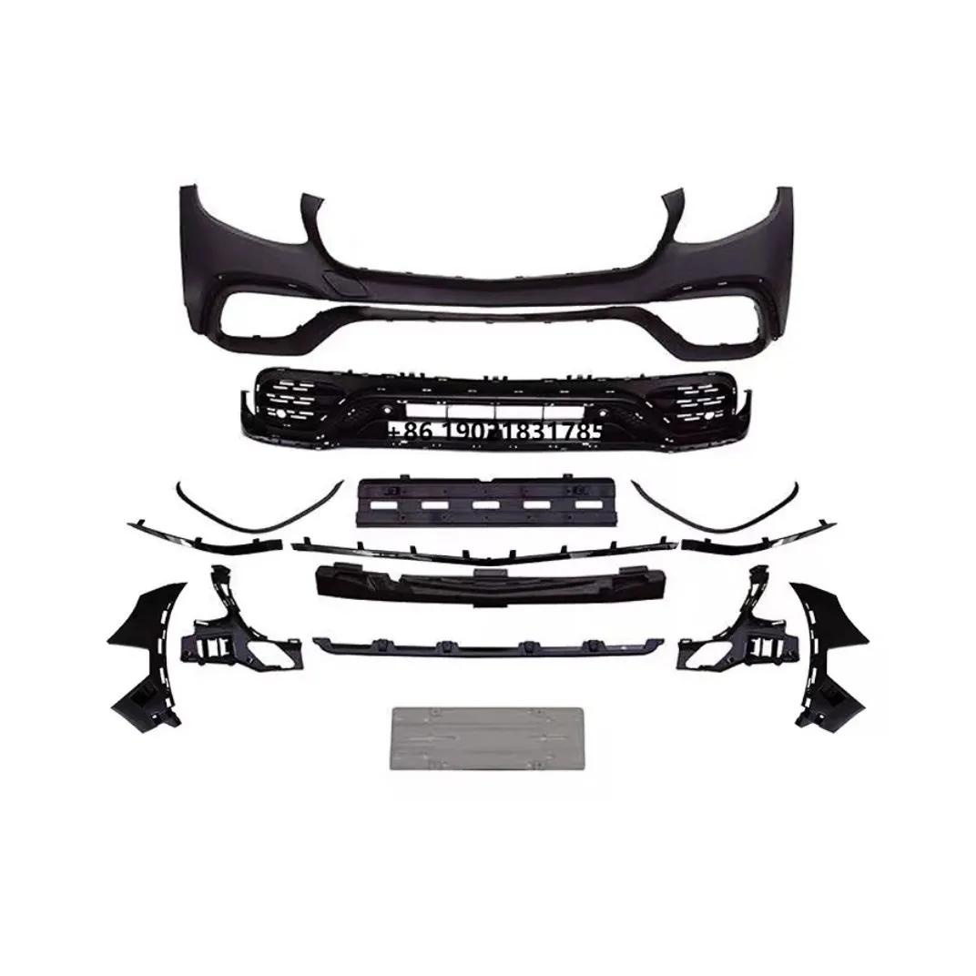 Car parts for GLC X253 2016-2019 to GLC63 front rear bumper with grille ,rear diffuser with exhaust pipe
