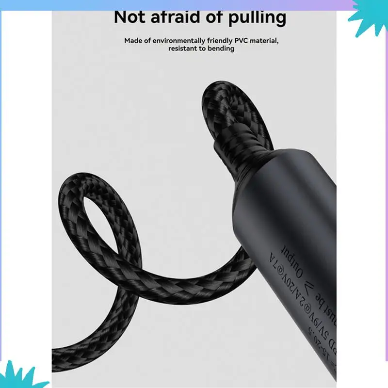 Abzw 10x 140w dc plugue quadrado carregador de laptop para 5v 9v 20v usb c pd adaptador de alimentação conversor cabo de carregamento rápido para lenovo