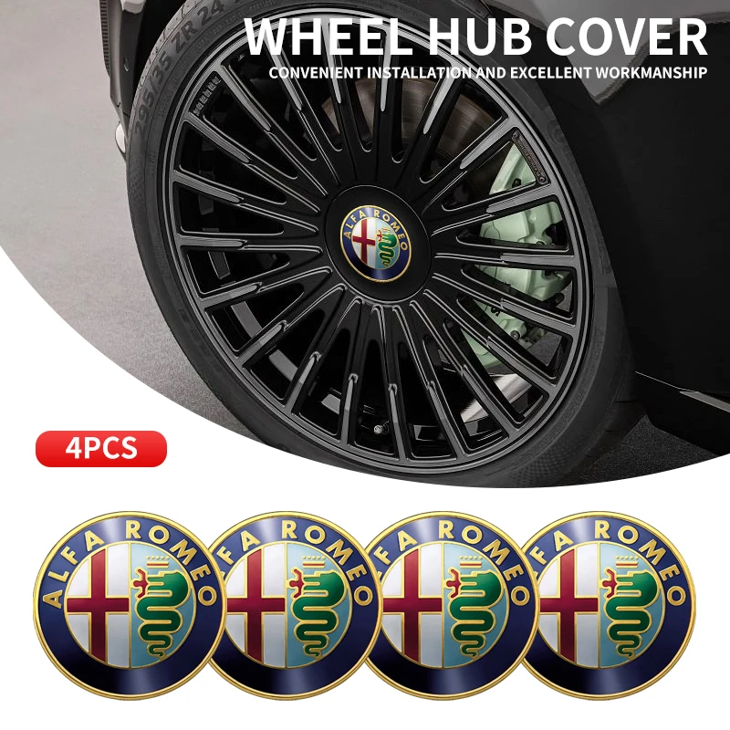 4pcs/set 56mm Car Wheel Center Hub Caps Stickers Auto Decoration Accessories For Alfa Romeo Giulietta GT 159 147 156 Mito Brera