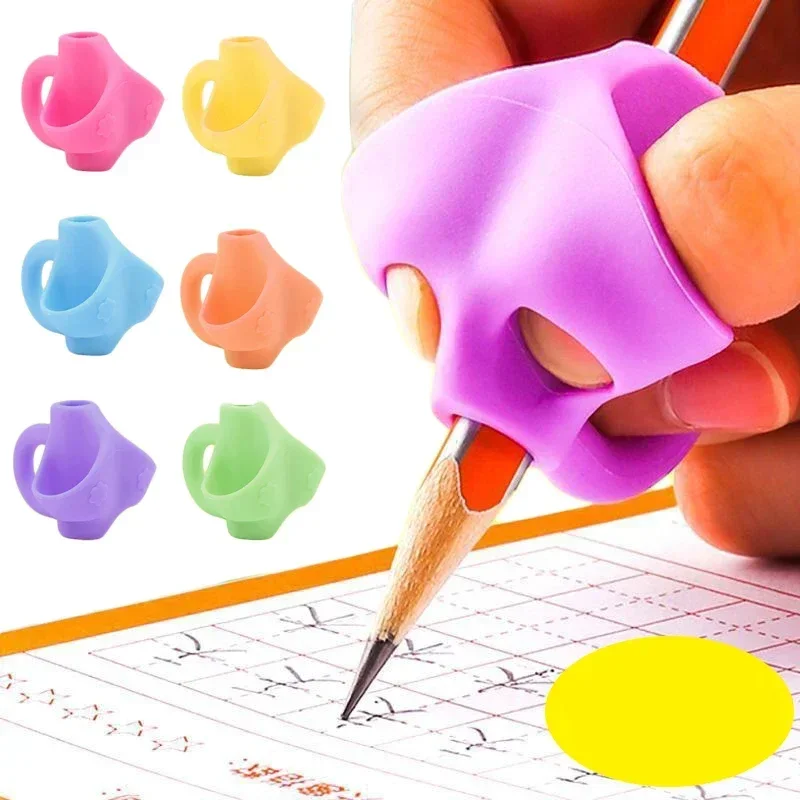 New Silicone Pencil Grips Three Fingers Fixed Handwriting Posture Correction Grip Trainer Kids Pencil Holder Writing Aid Grip