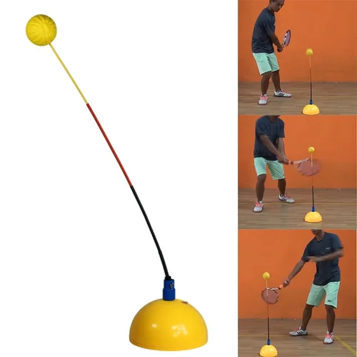 Equipo de entrenamiento de tenis portátil, herramienta de entrenamiento de práctica de rebote, pelota de rebote profesional, accesorios de cuerda de tenis