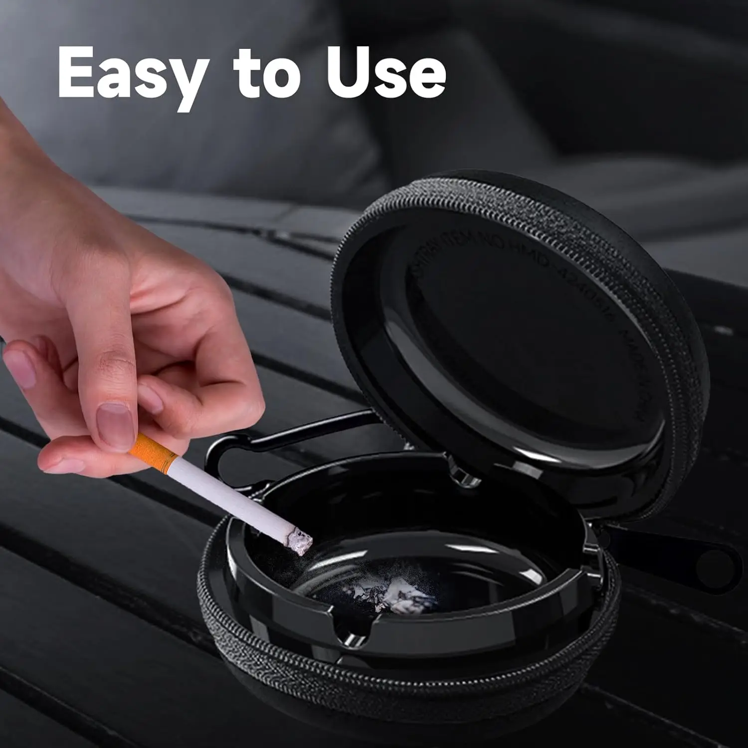cigarette ashtray with lid Portable Ashtray with Key Ring Odor Proof Ash Tray with Windproof Lid for  Outdoor Pocket Ashtray Car Travel Carabiner