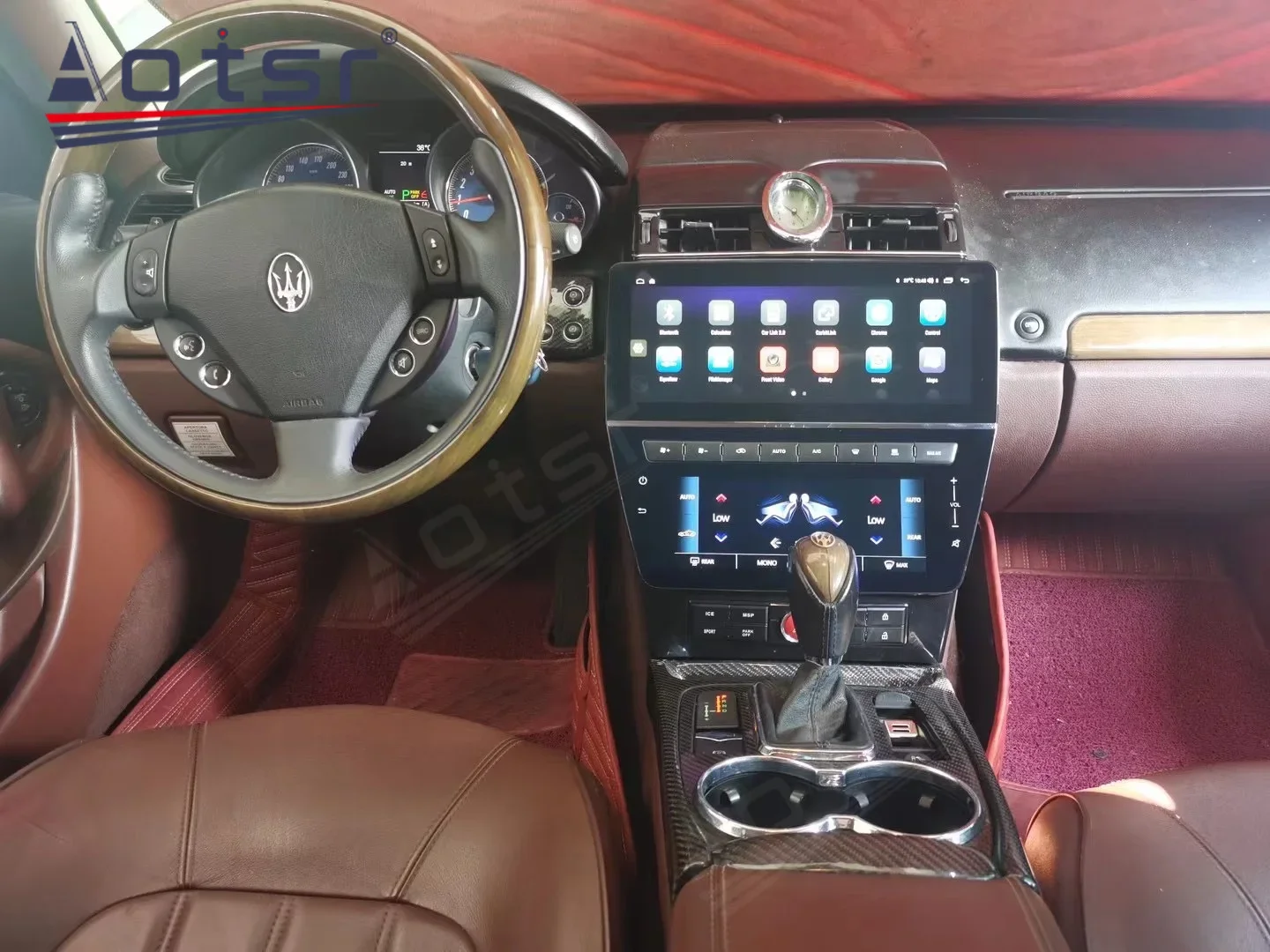 GPS Navigation Android 13 Car Radio For Maserati Quattroporte 2013-2019 Multimedia Player AC Climate Control Panel Stereo Head U
