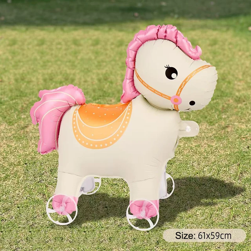 Hete Aanbieding 4D Cartoon Dieren Staande Wandelende Ballon Met Wiel Capibara Dinosaurus Folieballonnen Voor Kinder Verjaardagsparty Decoratie