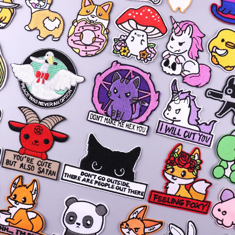 

Cartoon Patch Iron On Patches For Clothing Thermoadhesive Patches On Clothes Animal Patch For Clothes Embroidery Badges Stickers