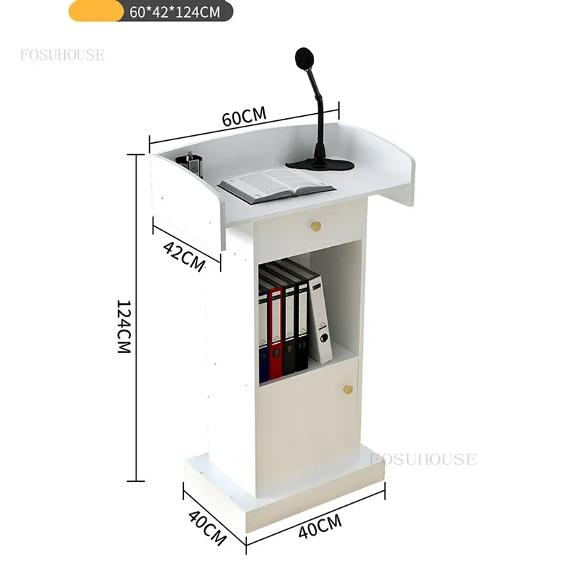 Hotel Office Reception Desks Meeting Room Podium Stand Exhibition Hall Emcee's Desk Simple Modern Church Lectern Storage Cabinet